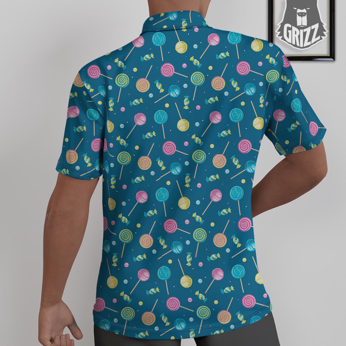 Candy Ball Sweet Print Pattern Untucked Shirts-grizzshop