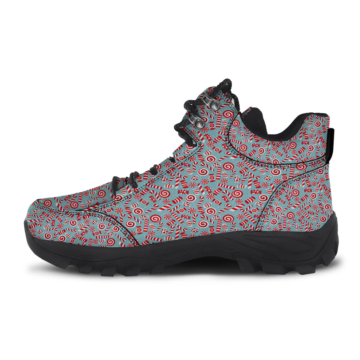 Candy Cane Christmas Print Pattern Hiking Shoes-grizzshop