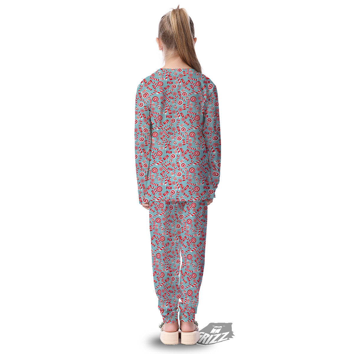 Candy Cane Christmas Print Pattern Kid's Pajamas-grizzshop