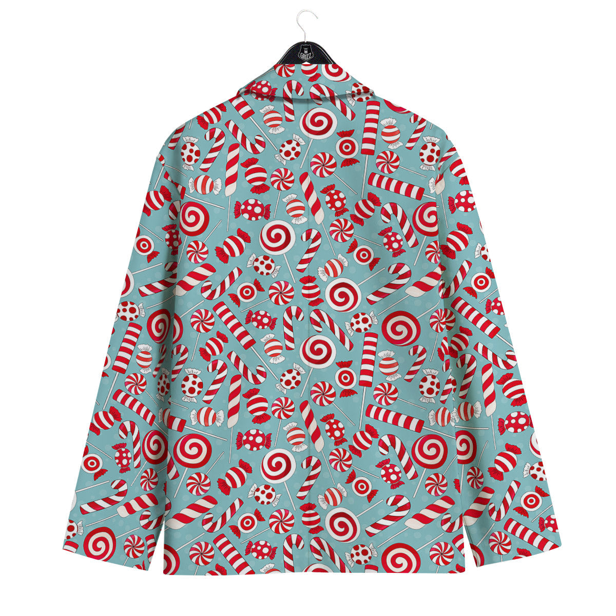 Candy Cane Christmas Print Pattern Men's Sport Coat-grizzshop