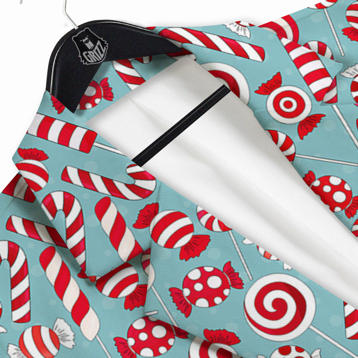 Candy Cane Christmas Print Pattern Men's Sport Coat-grizzshop