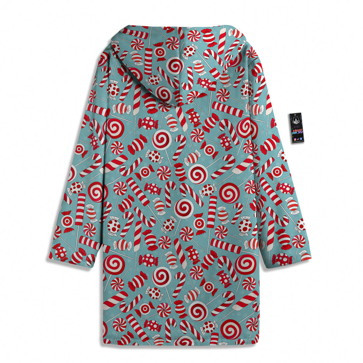 Candy Cane Christmas Print Pattern Men's Windbreaker Jacket-grizzshop