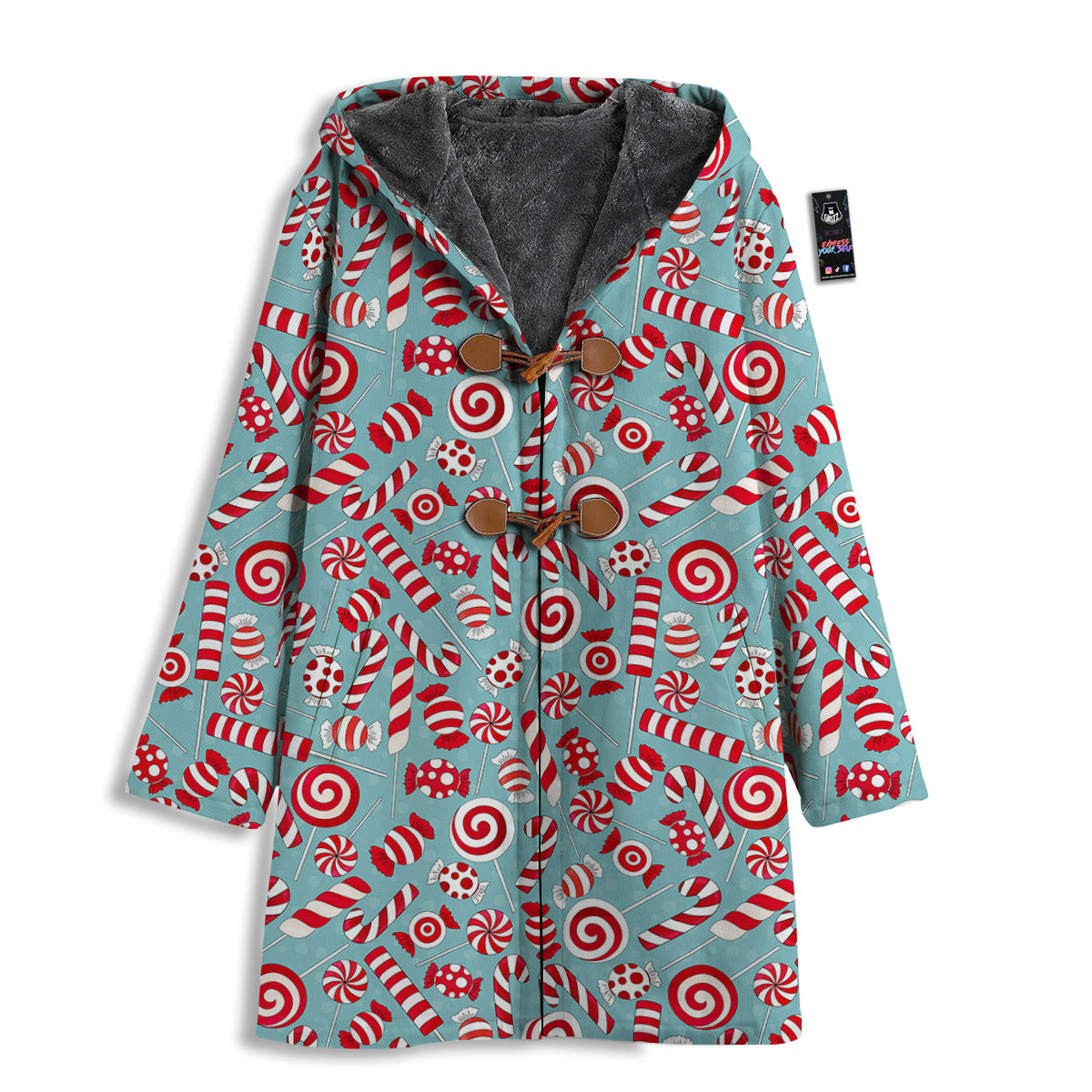 Candy Cane Christmas Print Pattern Men's Windbreaker Jacket-grizzshop