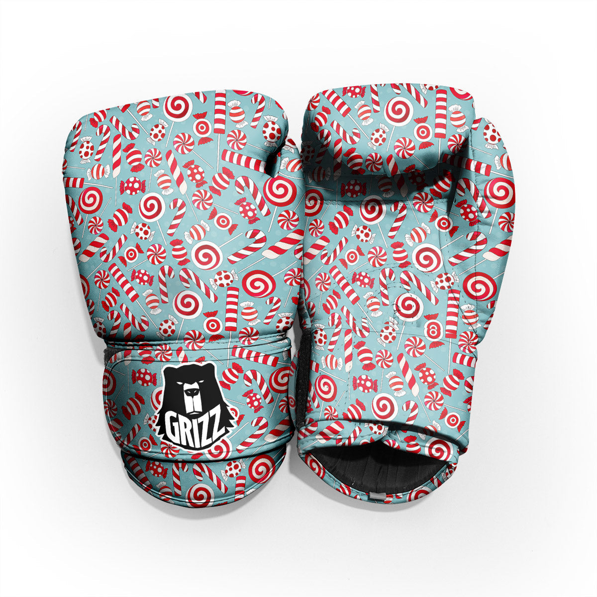 Candy Cane Christmas Print Pattern Pro Boxing Glove