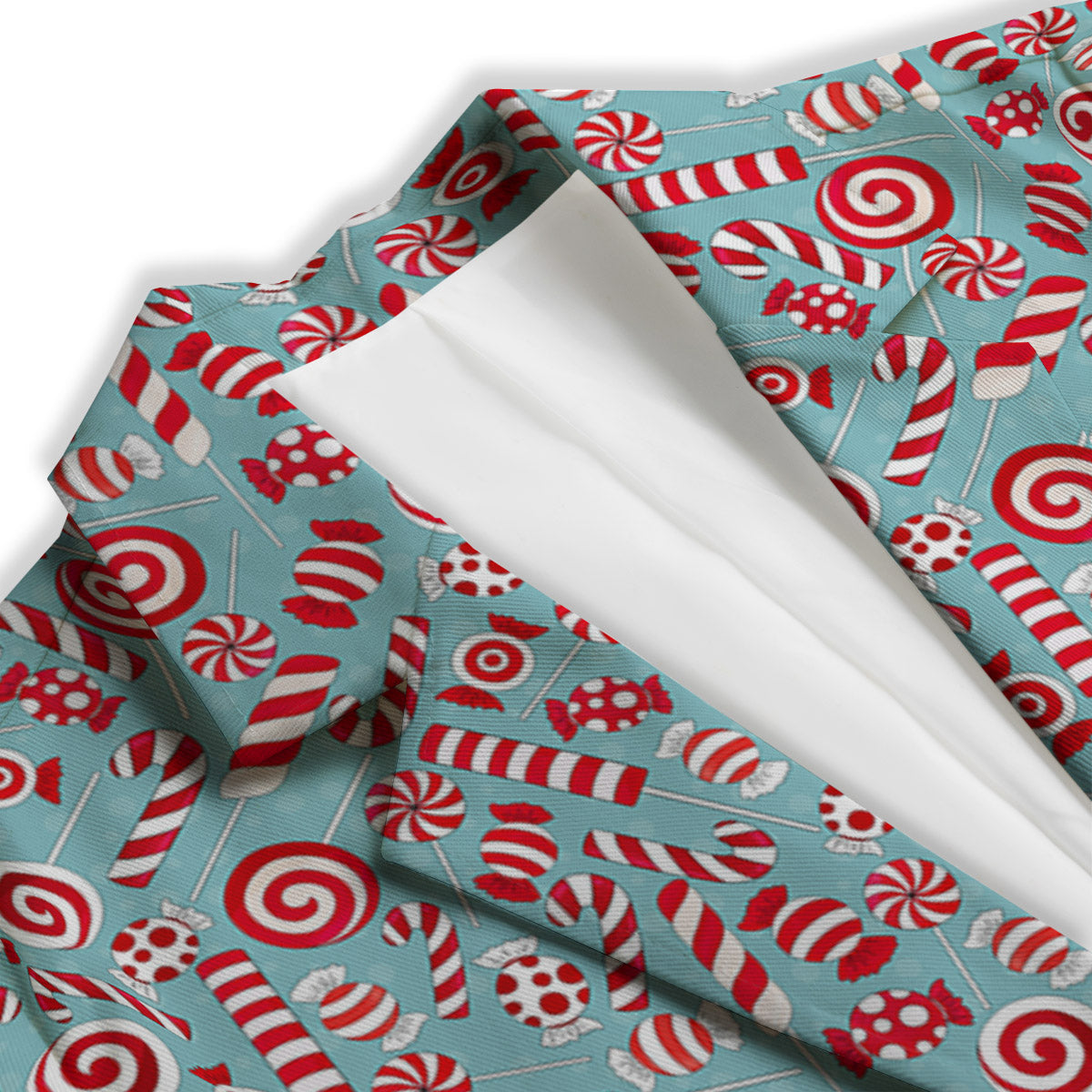 Candy Cane Christmas Print Pattern Women's Blazer-grizzshop