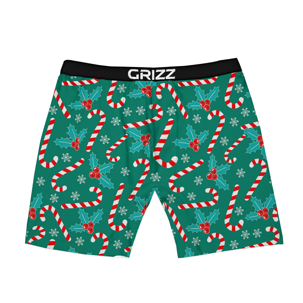 Candy Cane Merry Christmas Print Pattern Boxer Briefs-grizzshop