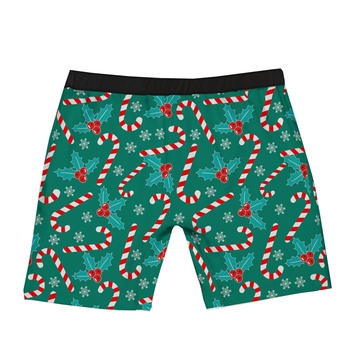 Candy Cane Merry Christmas Print Pattern Boxer Briefs-grizzshop