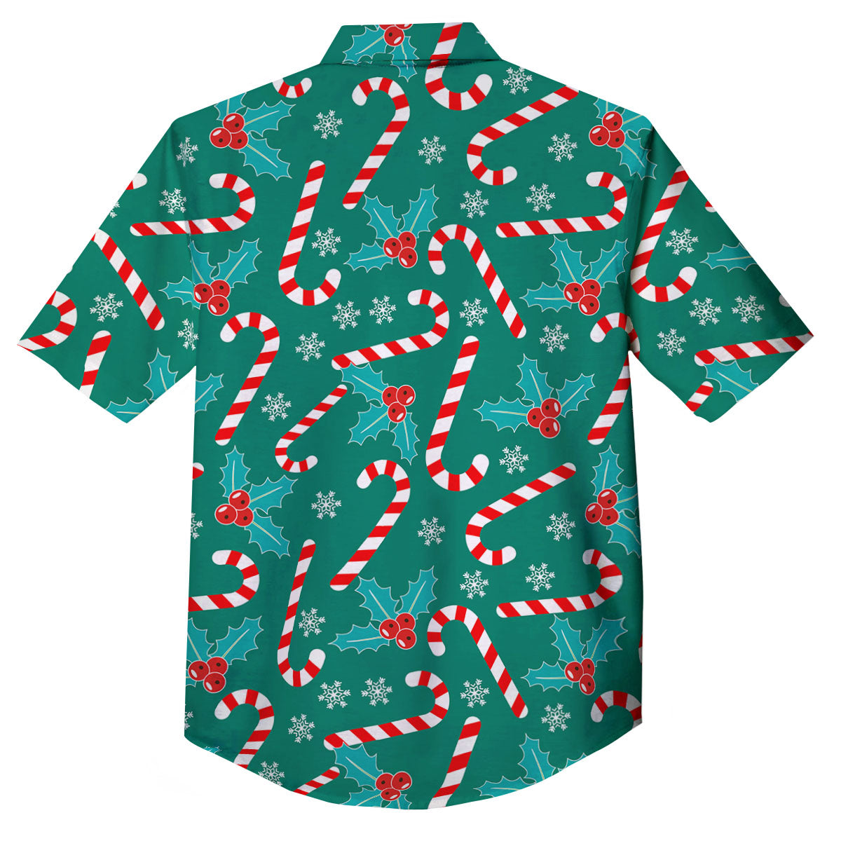 Candy Cane Merry Christmas Print Pattern Button Up Shirt-grizzshop