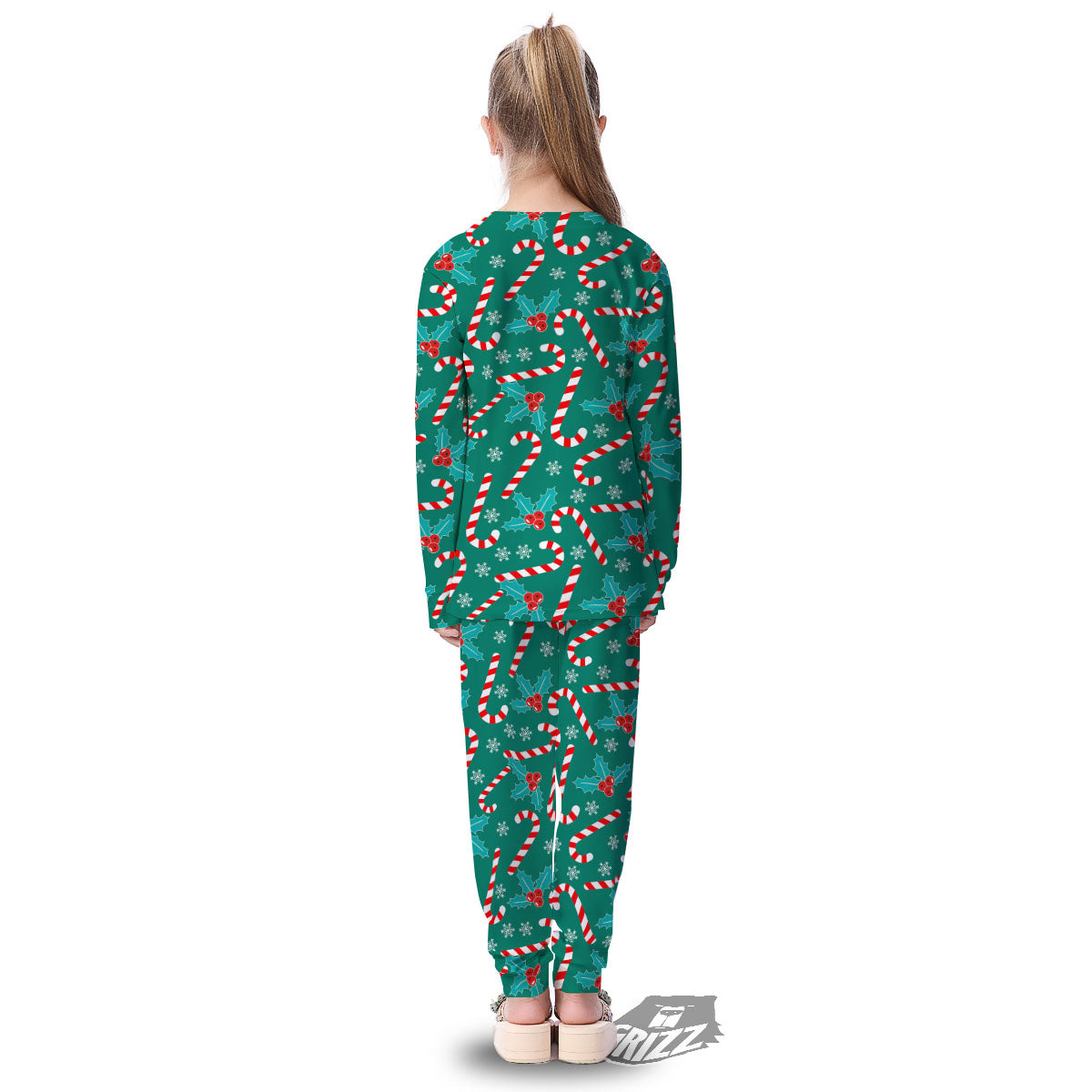 Candy Cane Merry Christmas Print Pattern Kid's Pajamas-grizzshop