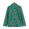 Candy Cane Merry Christmas Print Pattern Men's Blazer-grizzshop