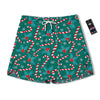 Candy Cane Merry Christmas Print Pattern Men's Running Shorts-grizzshop