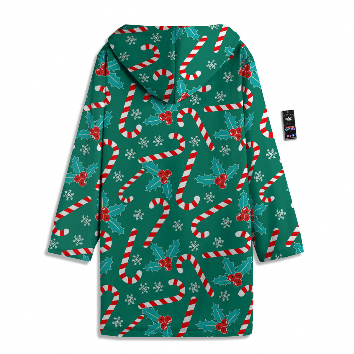 Candy Cane Merry Christmas Print Pattern Men's Windbreaker Jacket-grizzshop