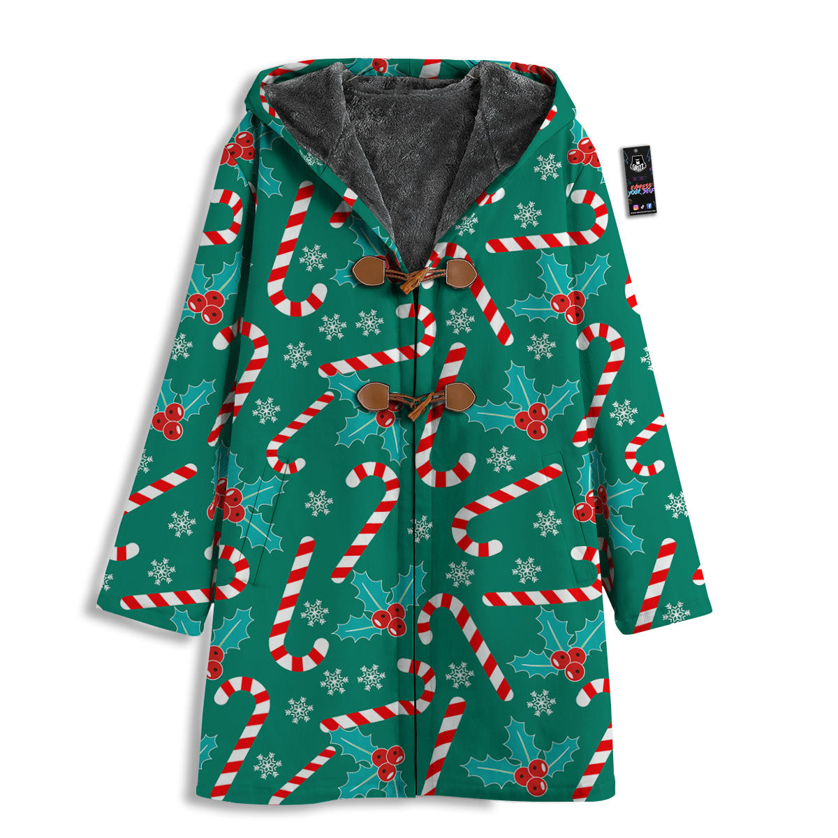 Candy Cane Merry Christmas Print Pattern Men's Windbreaker Jacket-grizzshop