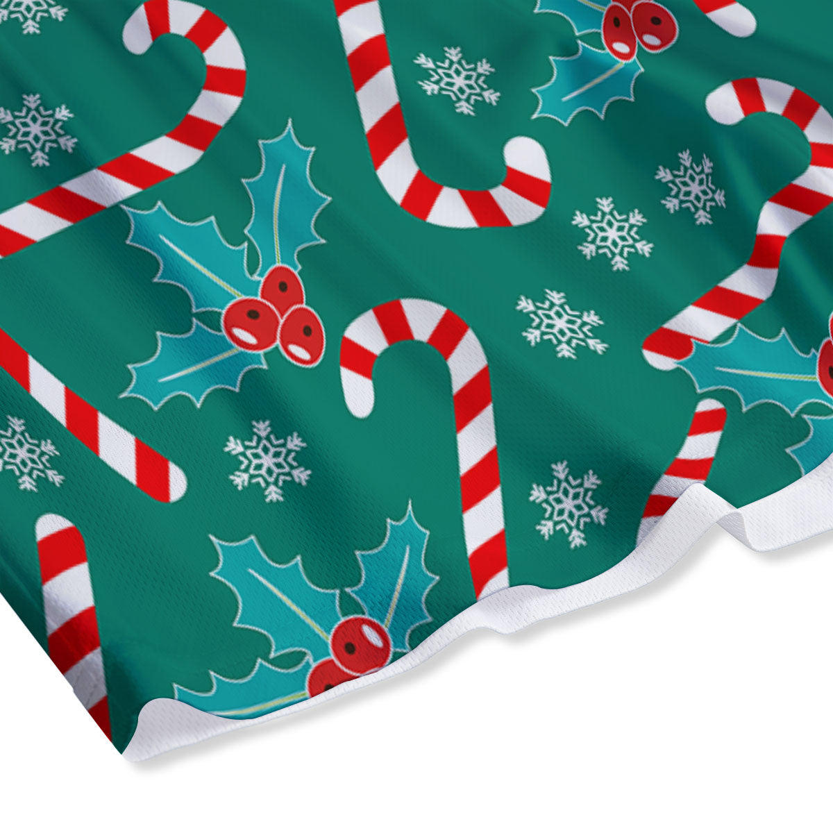 Candy Cane Merry Christmas Print Pattern Mesh Shorts