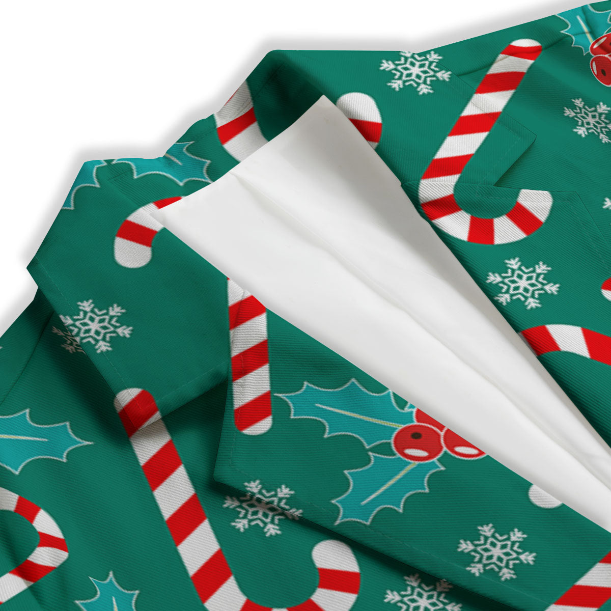 Candy Cane Merry Christmas Print Pattern Women's Blazer-grizzshop