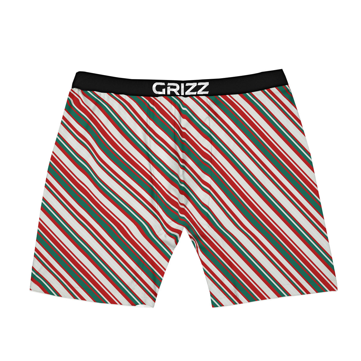 Candy Cane Stripe Christmas Print Boxer Briefs-grizzshop