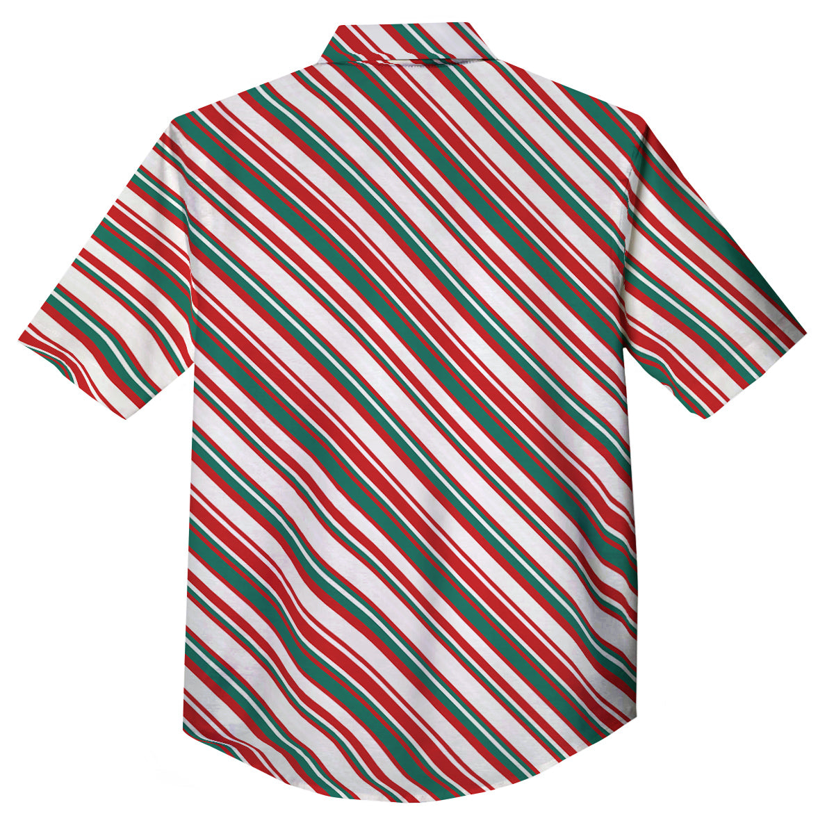 Candy Cane Stripe Christmas Print Button Up Shirt-grizzshop