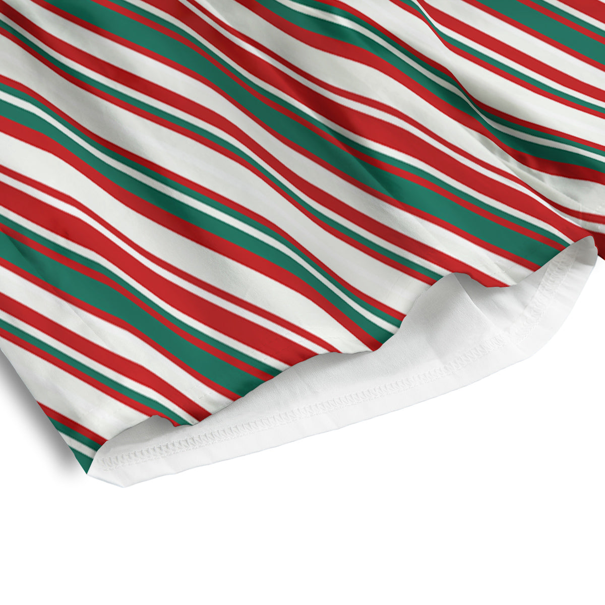 Candy Cane Stripe Christmas Print Men's Athletic Shorts