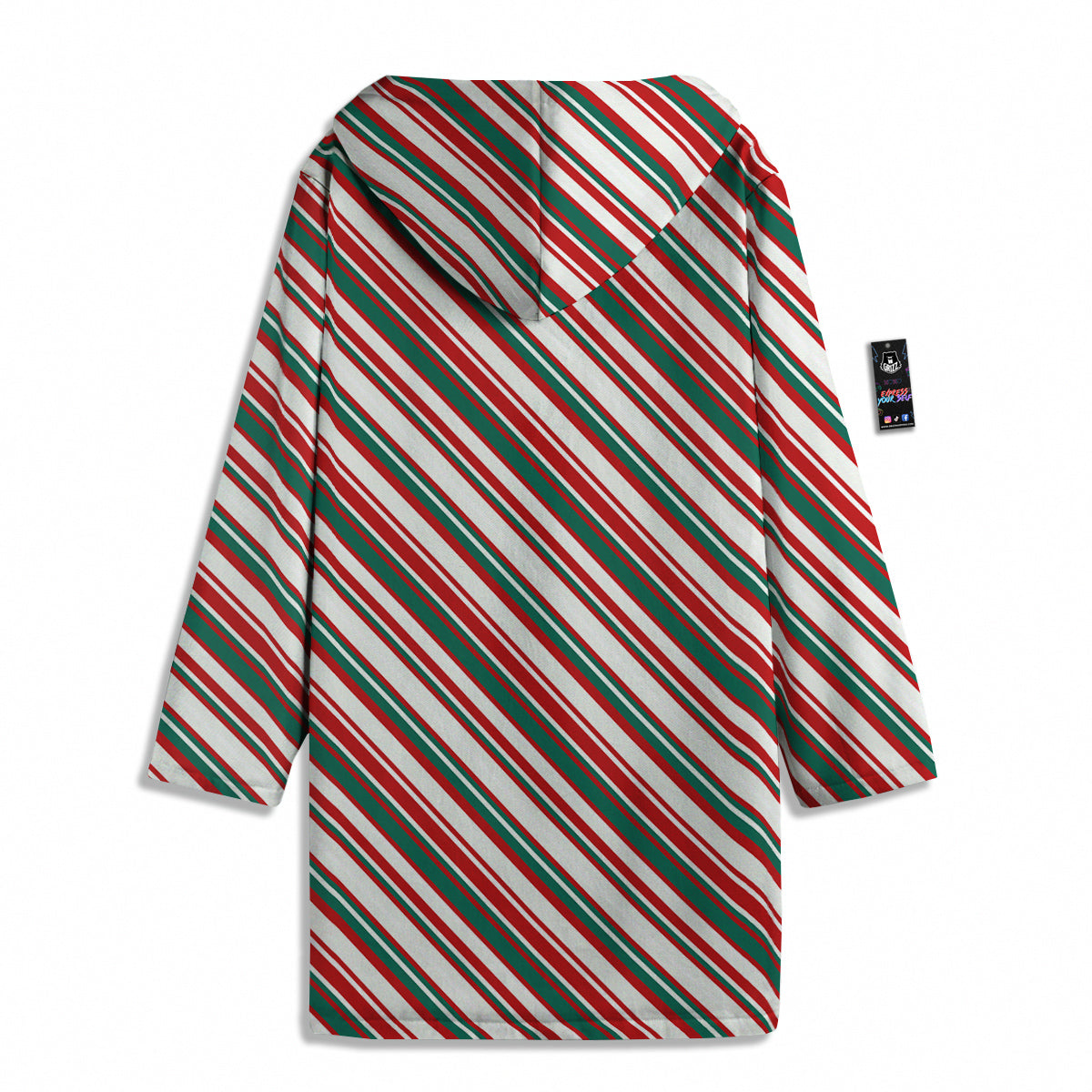 Candy Cane Stripe Christmas Print Men's Windbreaker Jacket-grizzshop