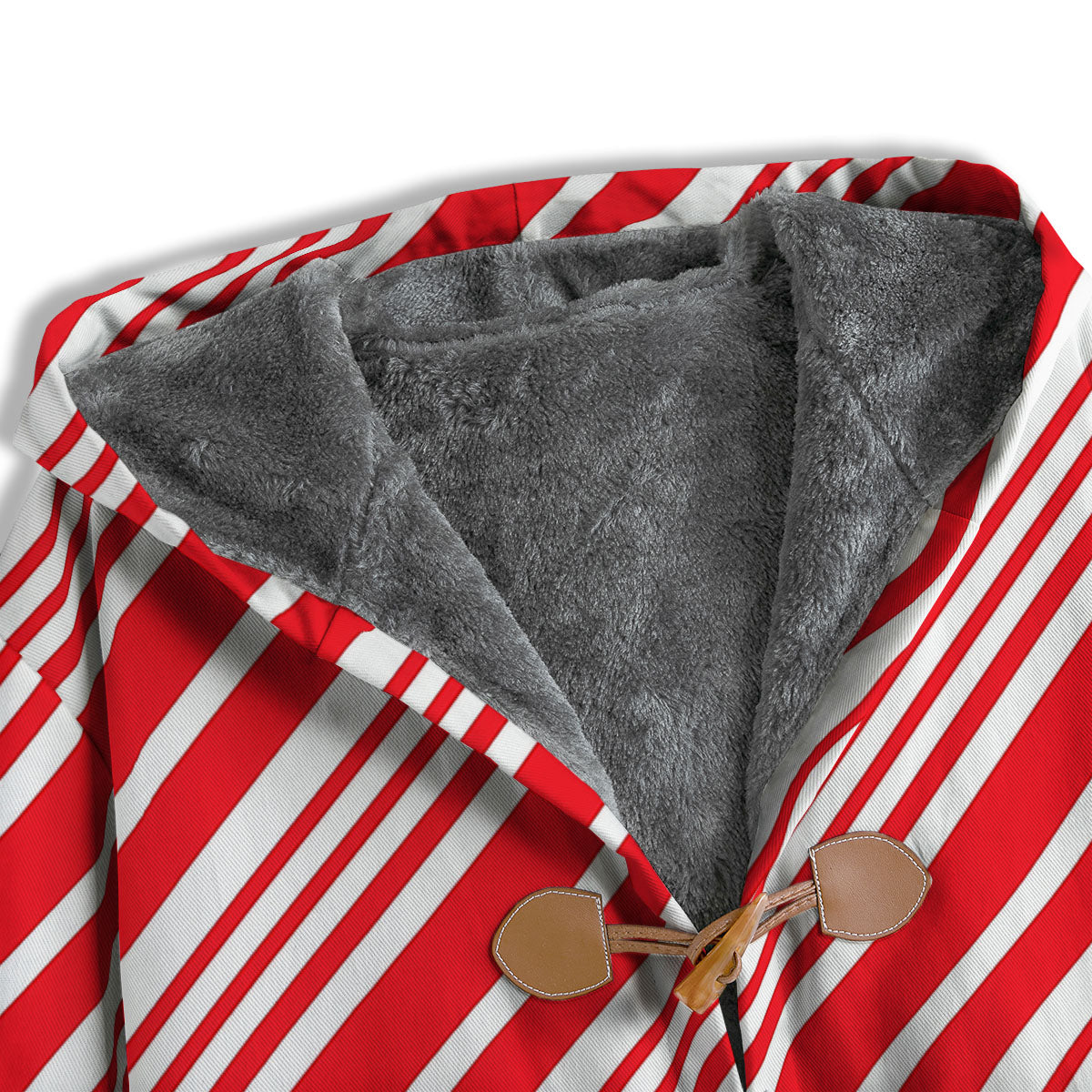 Candy Cane Stripe White And Red Print Men's Windbreaker Jacket-grizzshop