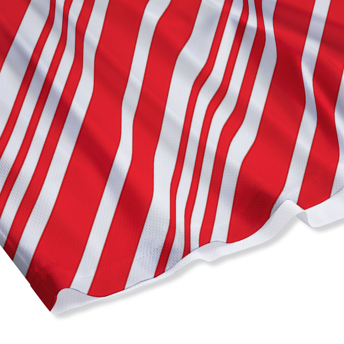 Candy Cane Stripe White And Red Print Mesh Shorts