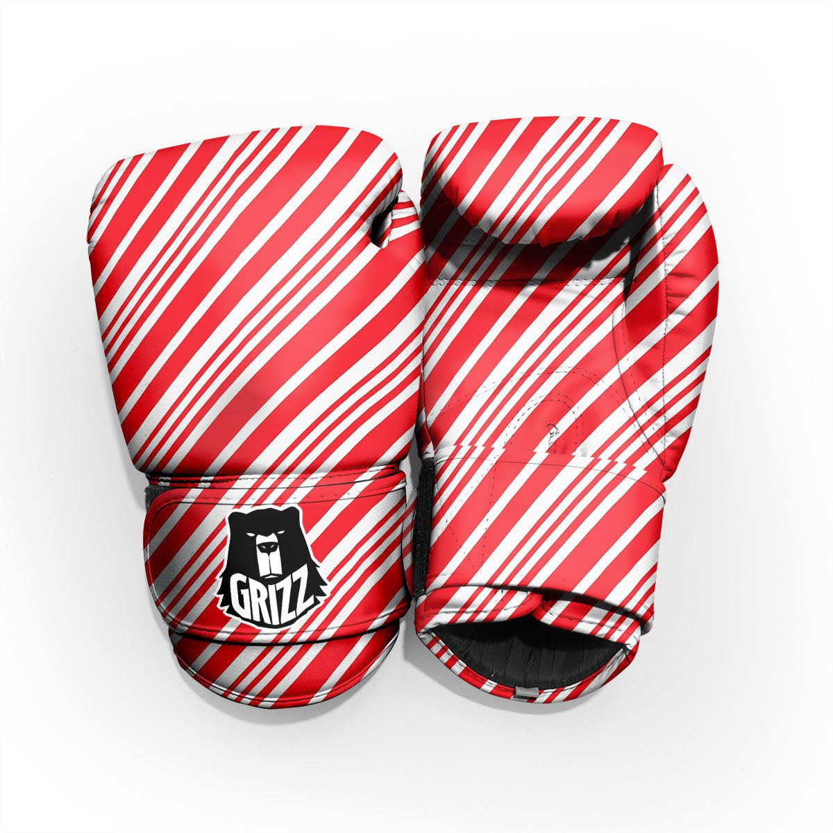 Candy Cane Stripe White And Red Print Pro Boxing Glove