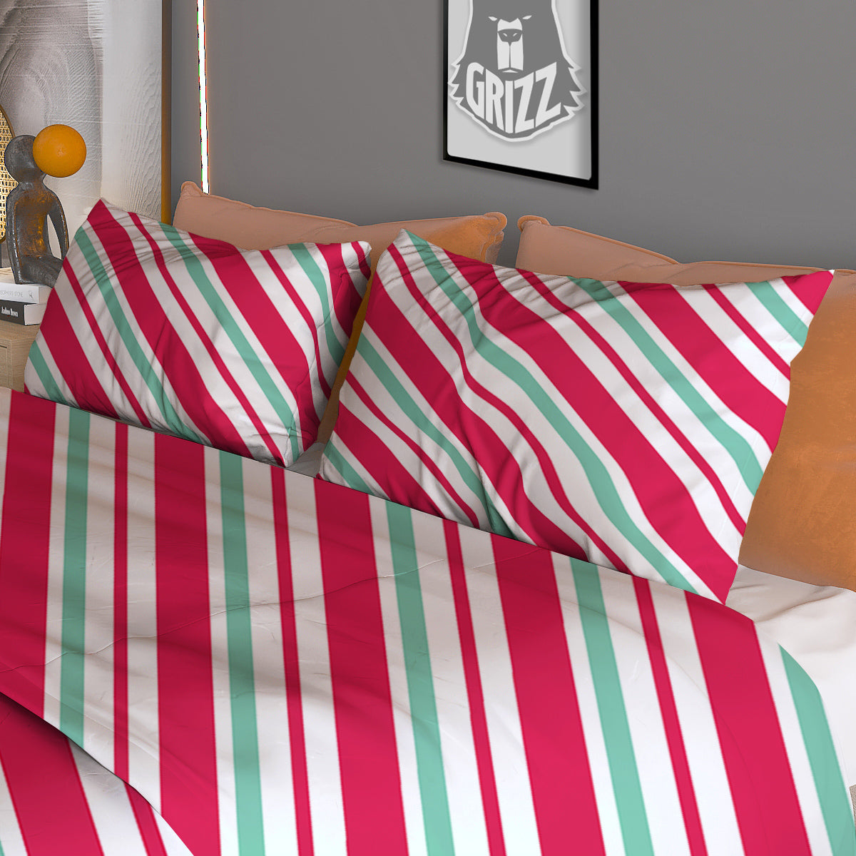 Christmas Argyle Red And Green Print Duvet Cover Bedding Set