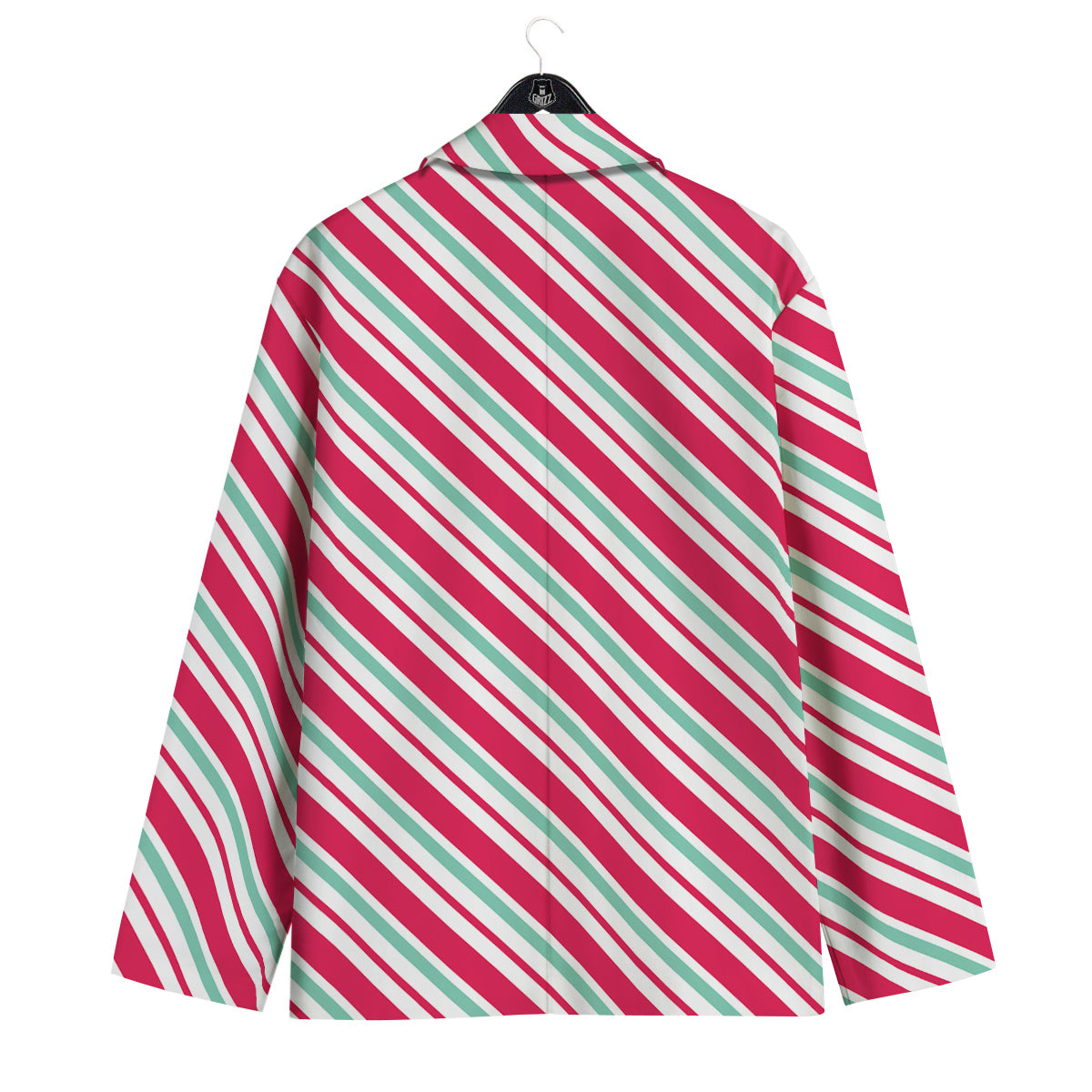 Candy Cane Striped Christmas Print Men's Sport Coat-grizzshop