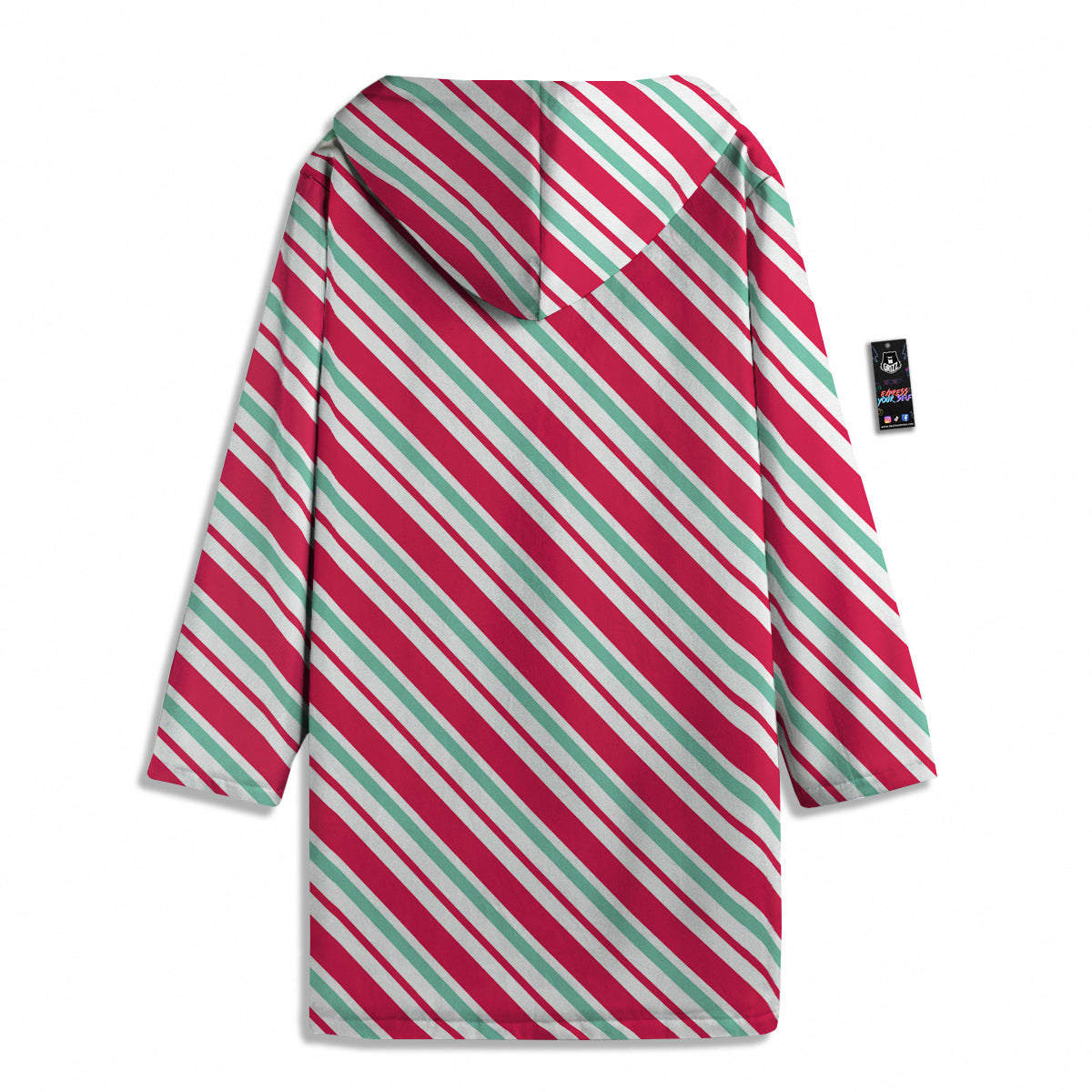 Candy Cane Striped Christmas Print Men's Windbreaker Jacket-grizzshop