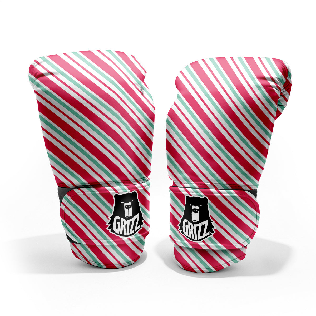 Candy Cane Striped Christmas Print Pro Boxing Glove