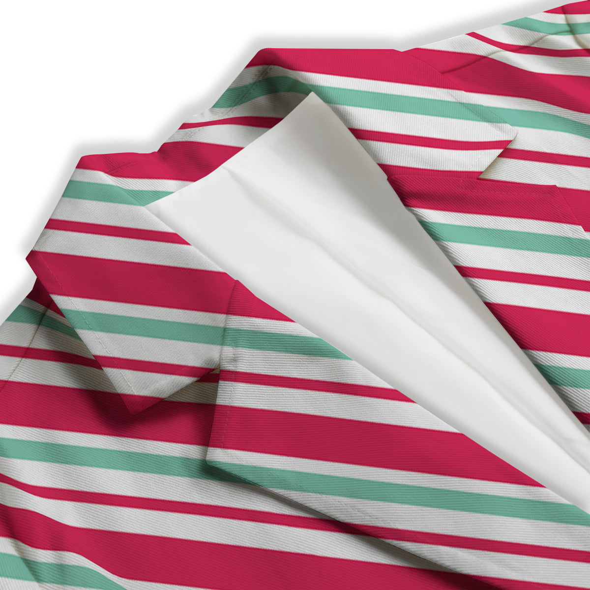 Candy Cane Striped Christmas Print Women's Blazer-grizzshop