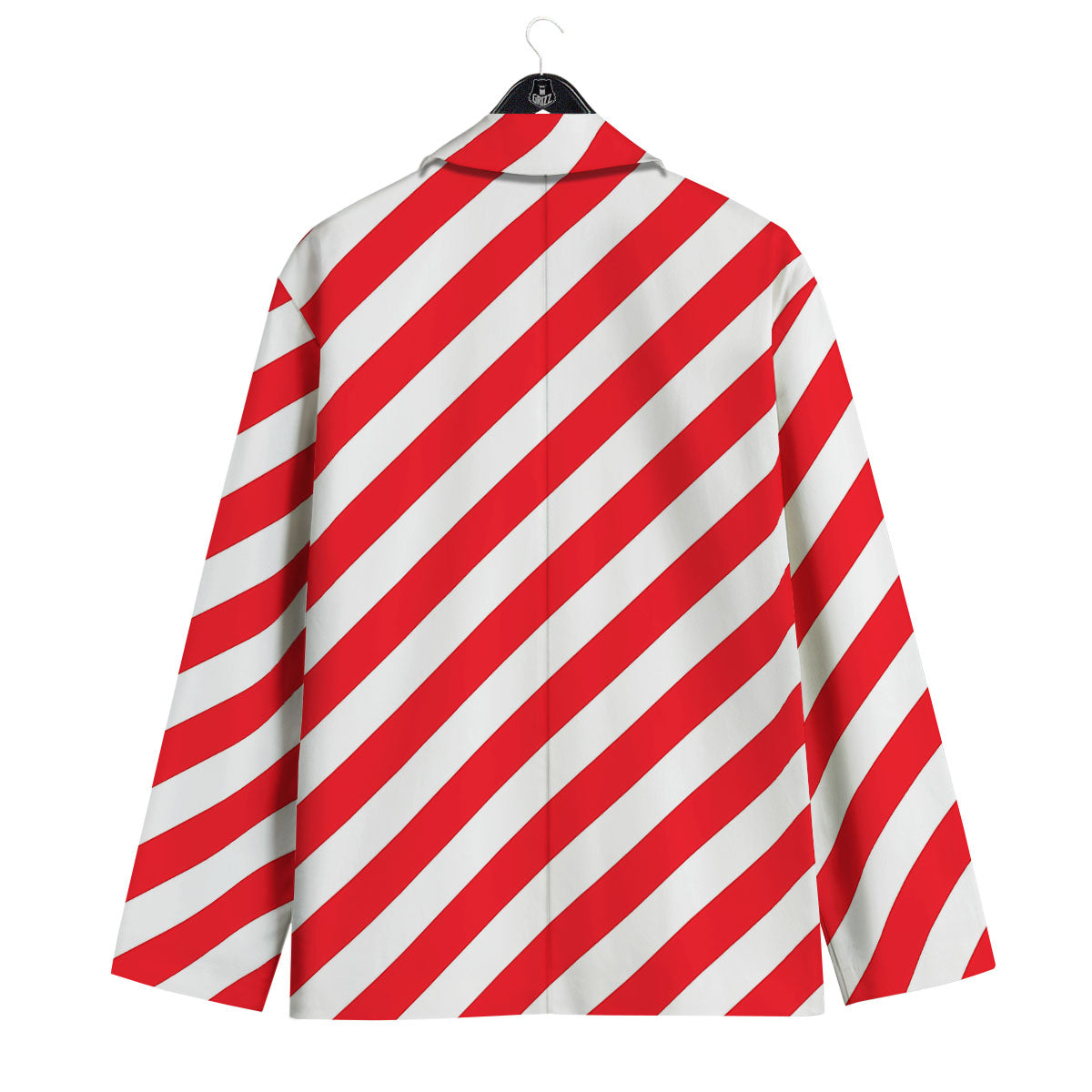 Candy Cane Striped White And Red Print Men's Sport Coat-grizzshop