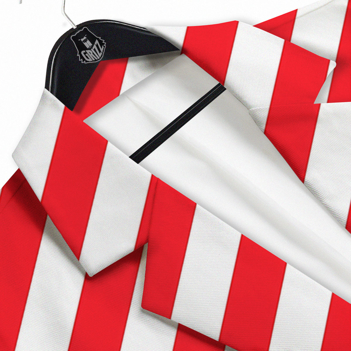 Candy Cane Striped White And Red Print Men's Sport Coat-grizzshop