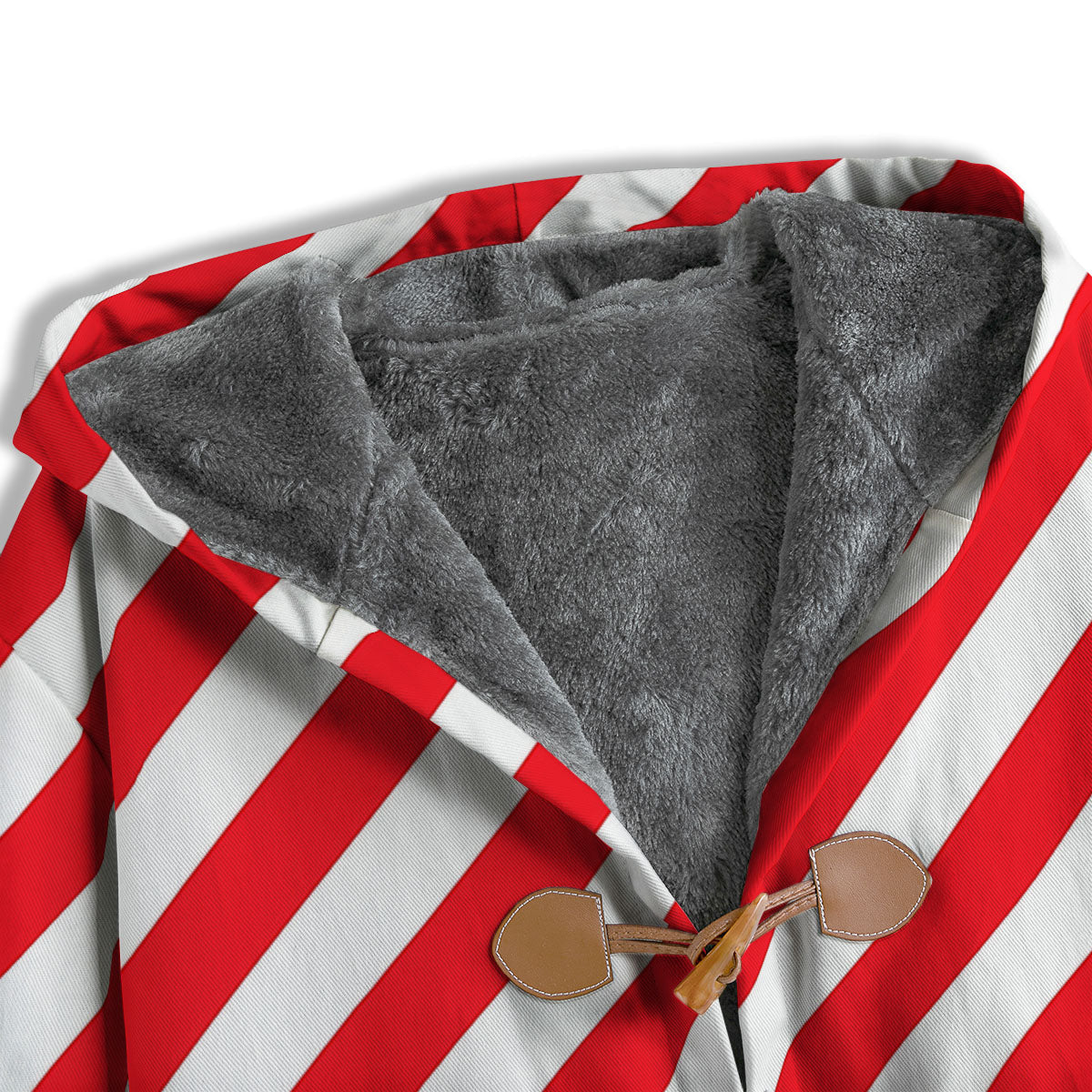 Candy Cane Striped White And Red Print Men's Windbreaker Jacket-grizzshop