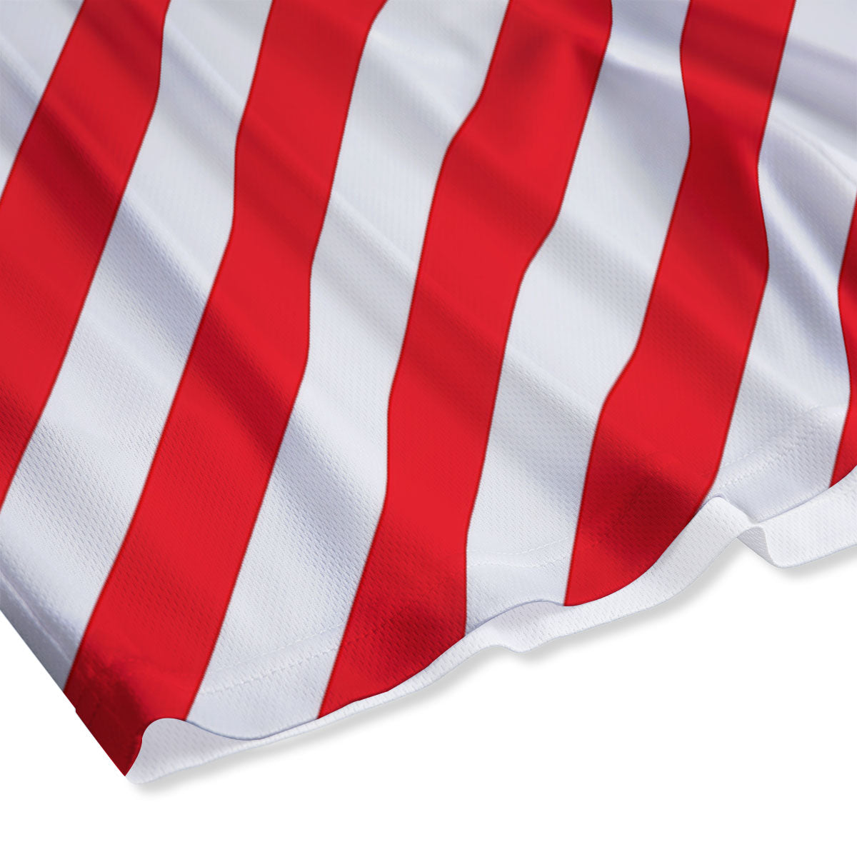 Candy Cane Striped White And Red Print Mesh Shorts