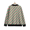 Candy Cane Stripes Christmas Print Cardigan-grizzshop