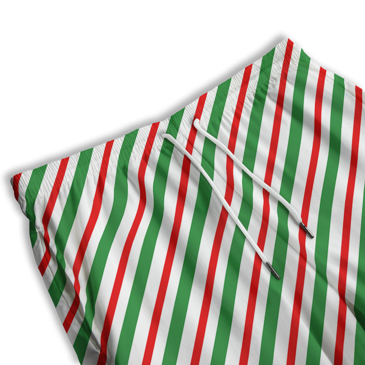 Candy Cane Stripes Christmas Print Men's Athletic Shorts