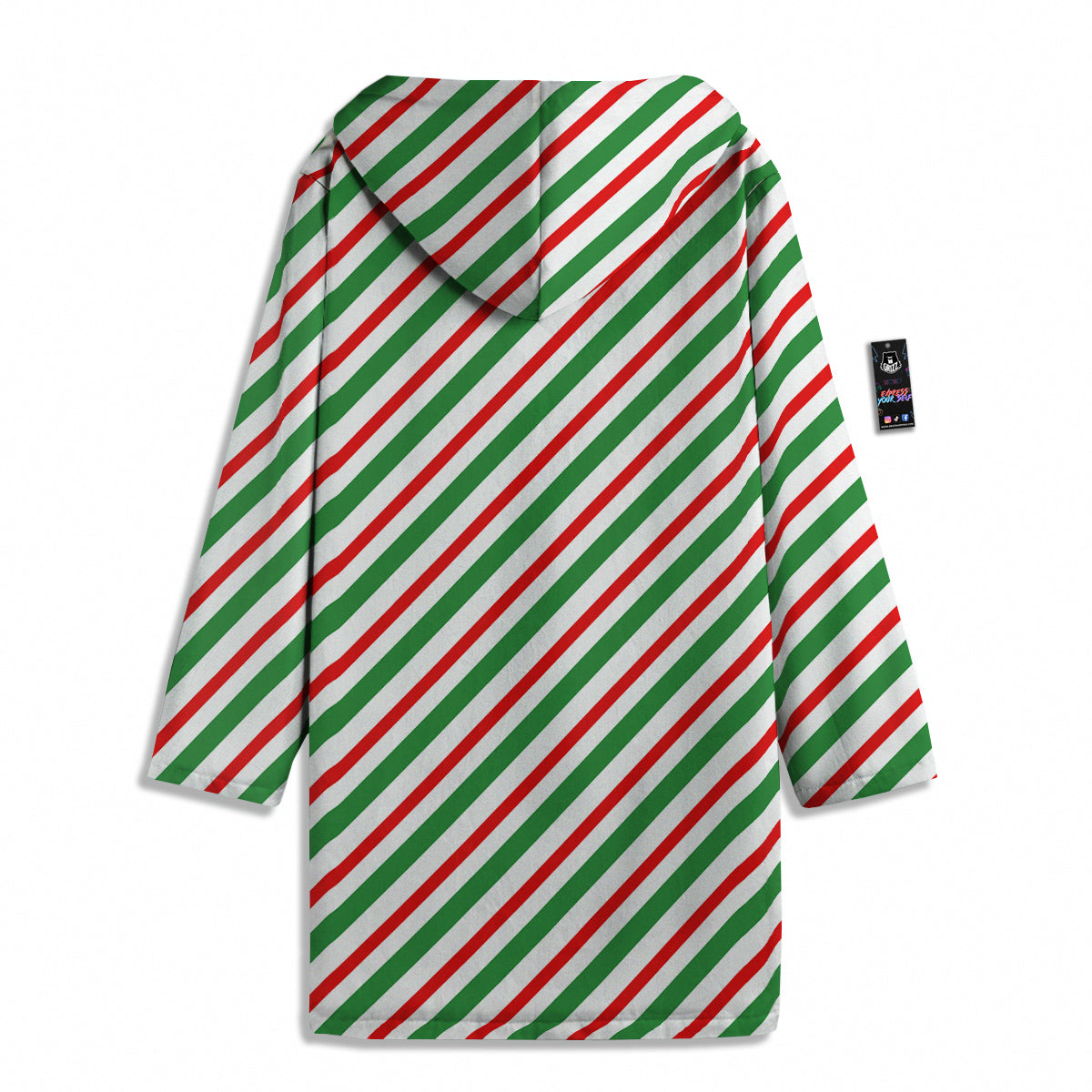 Candy Cane Stripes Christmas Print Men's Windbreaker Jacket-grizzshop