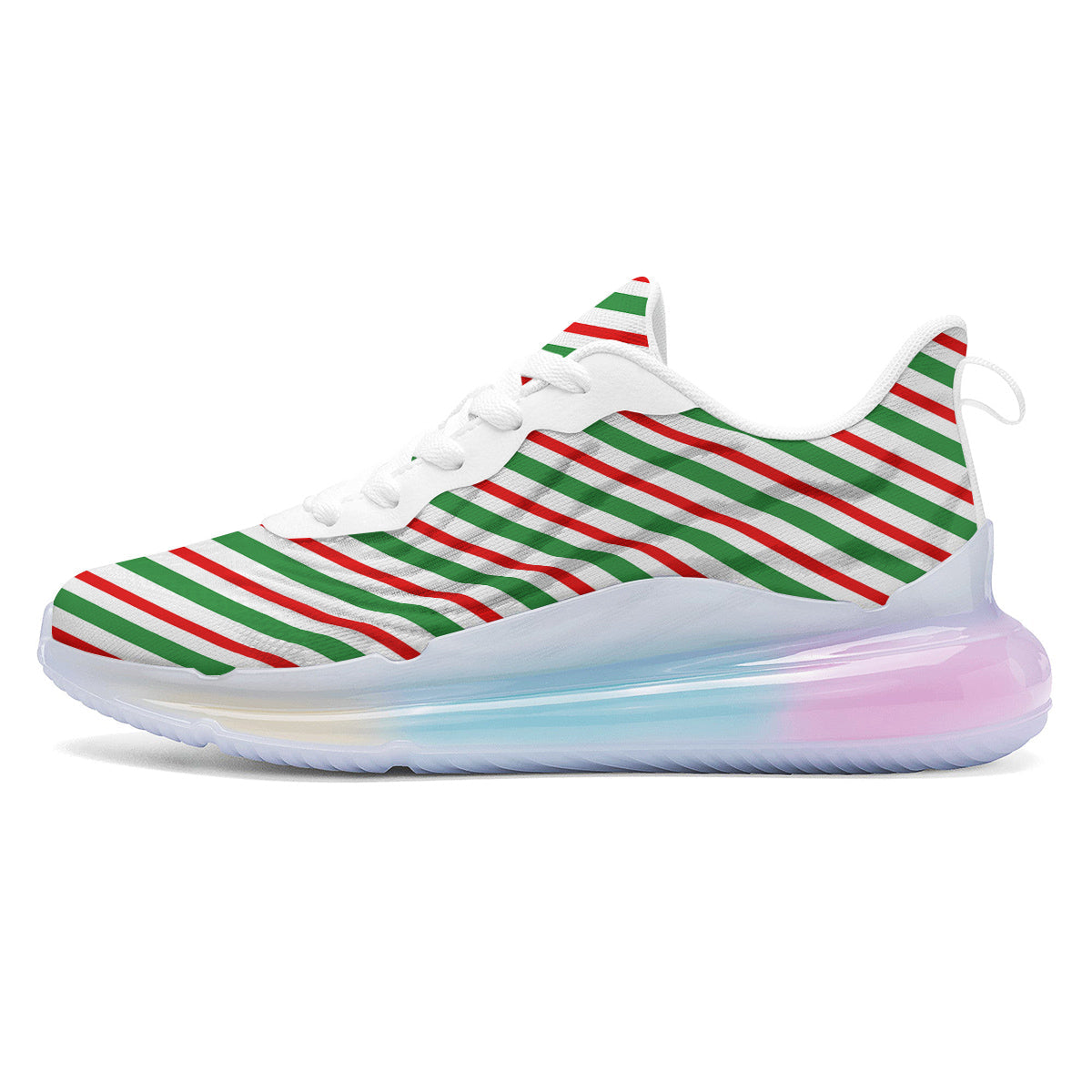 Candy Cane Stripes Christmas Print Running Sneakers-grizzshop