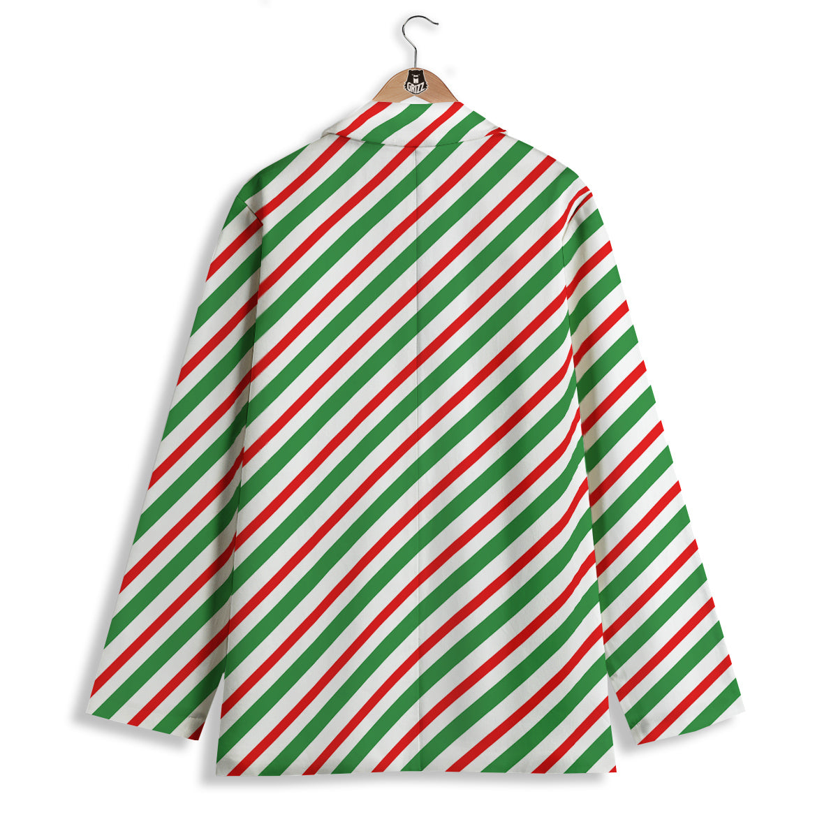 Candy Cane Stripes Christmas Print Women's Blazer-grizzshop