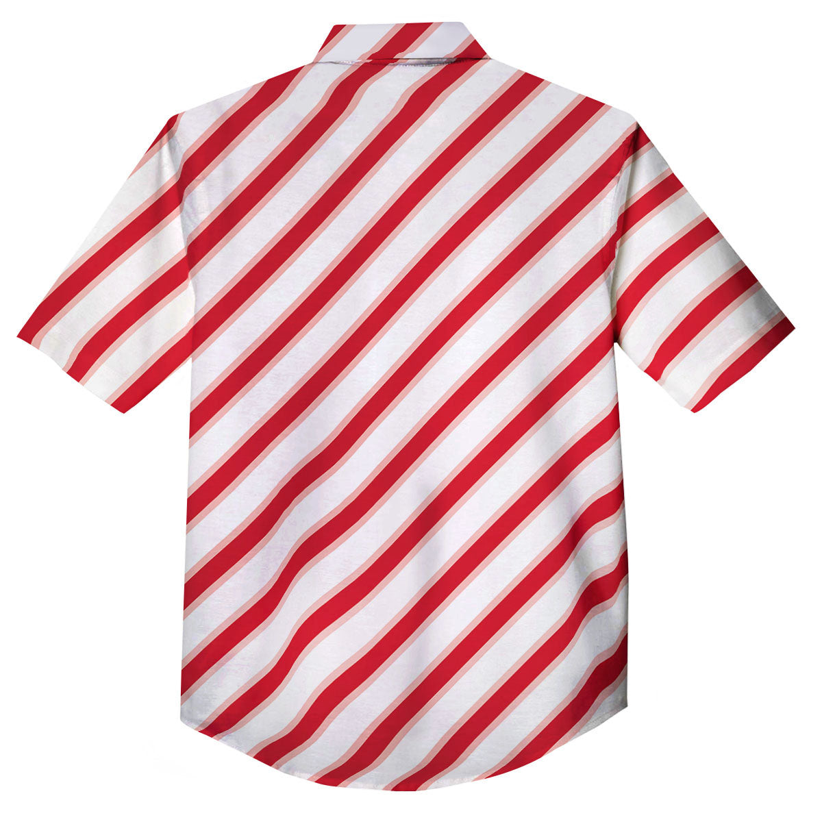 Candy Cane Stripes White And Red Print Button Up Shirt-grizzshop