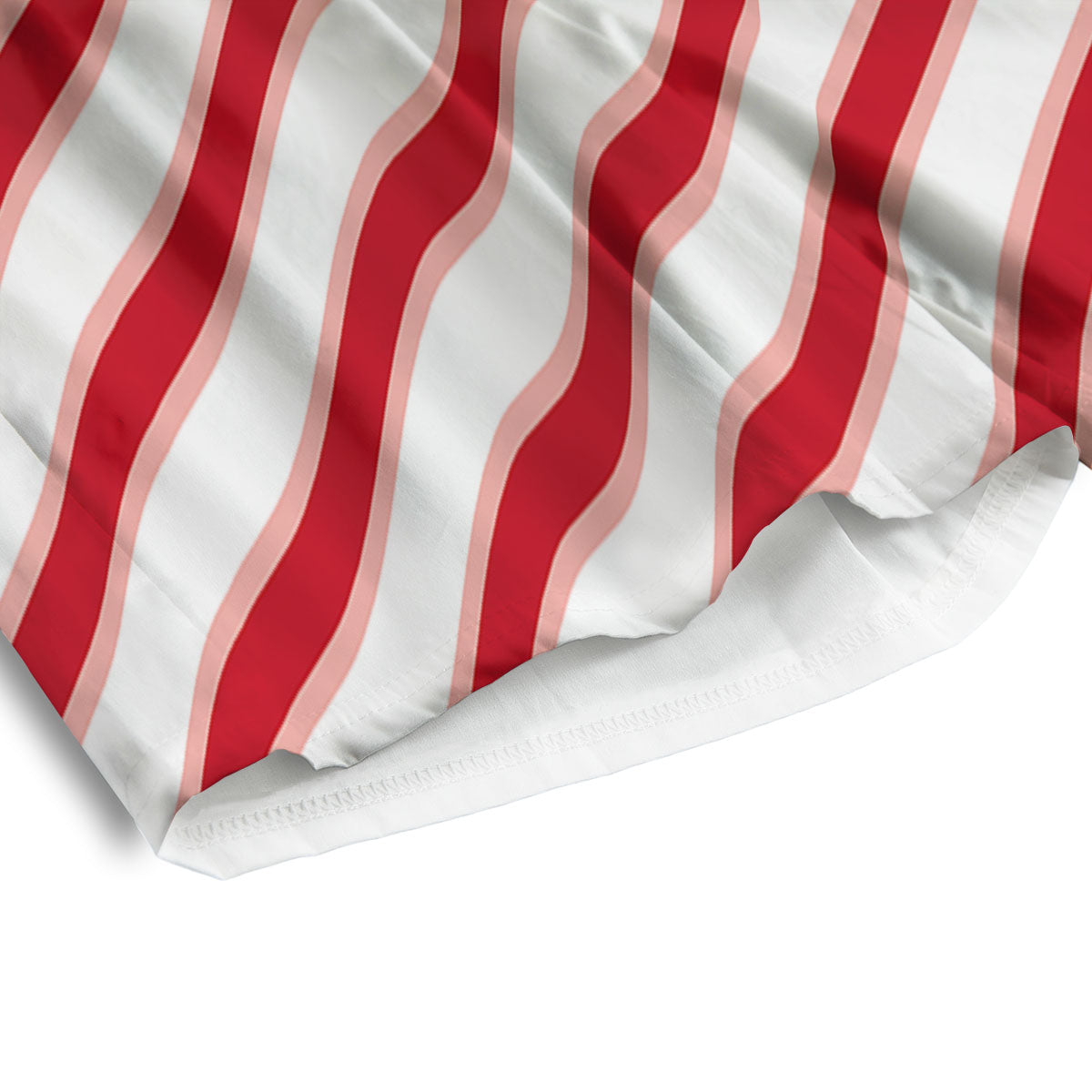 Candy Cane Stripes White And Red Print Men's Athletic Shorts