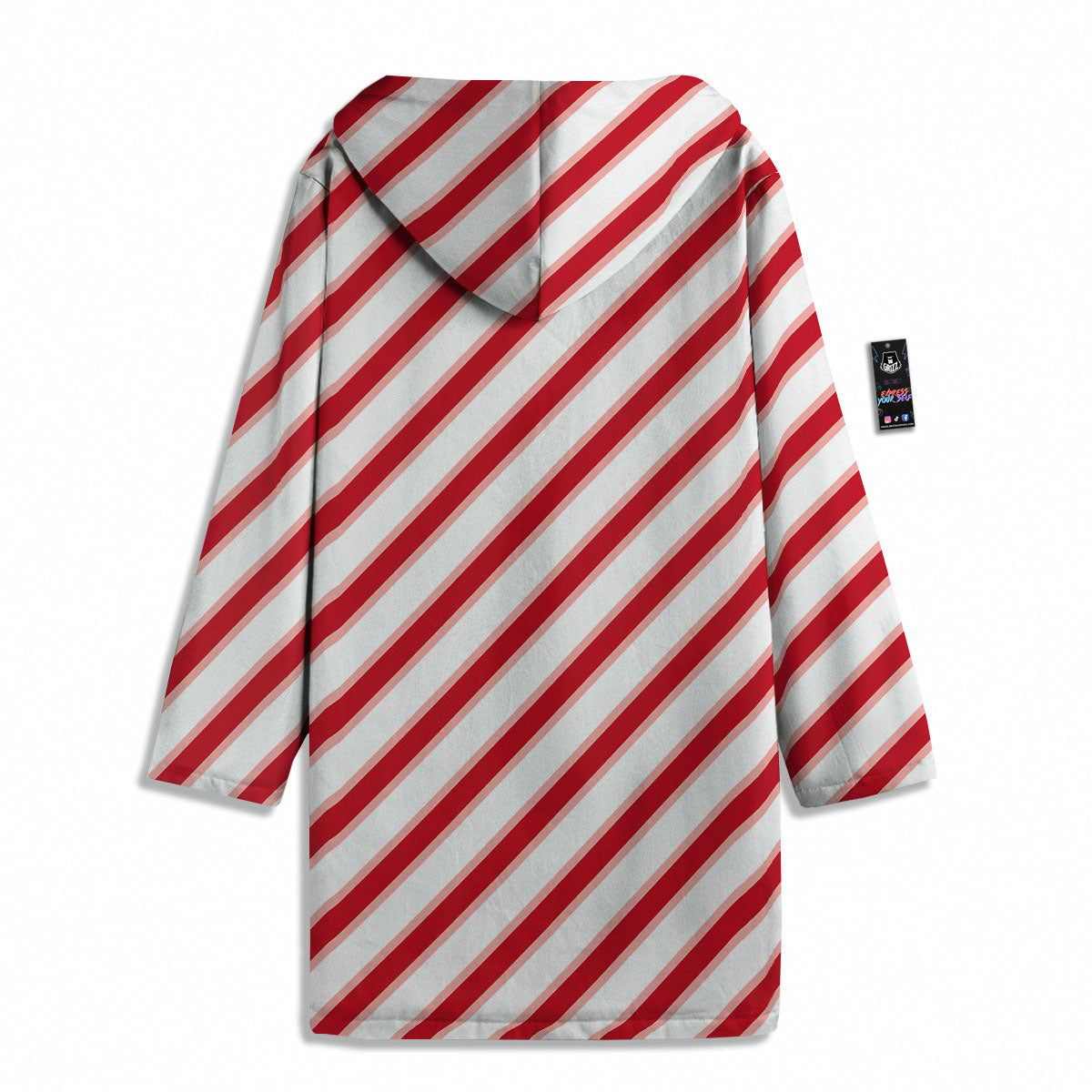 Candy Cane Stripes White And Red Print Men's Windbreaker Jacket-grizzshop