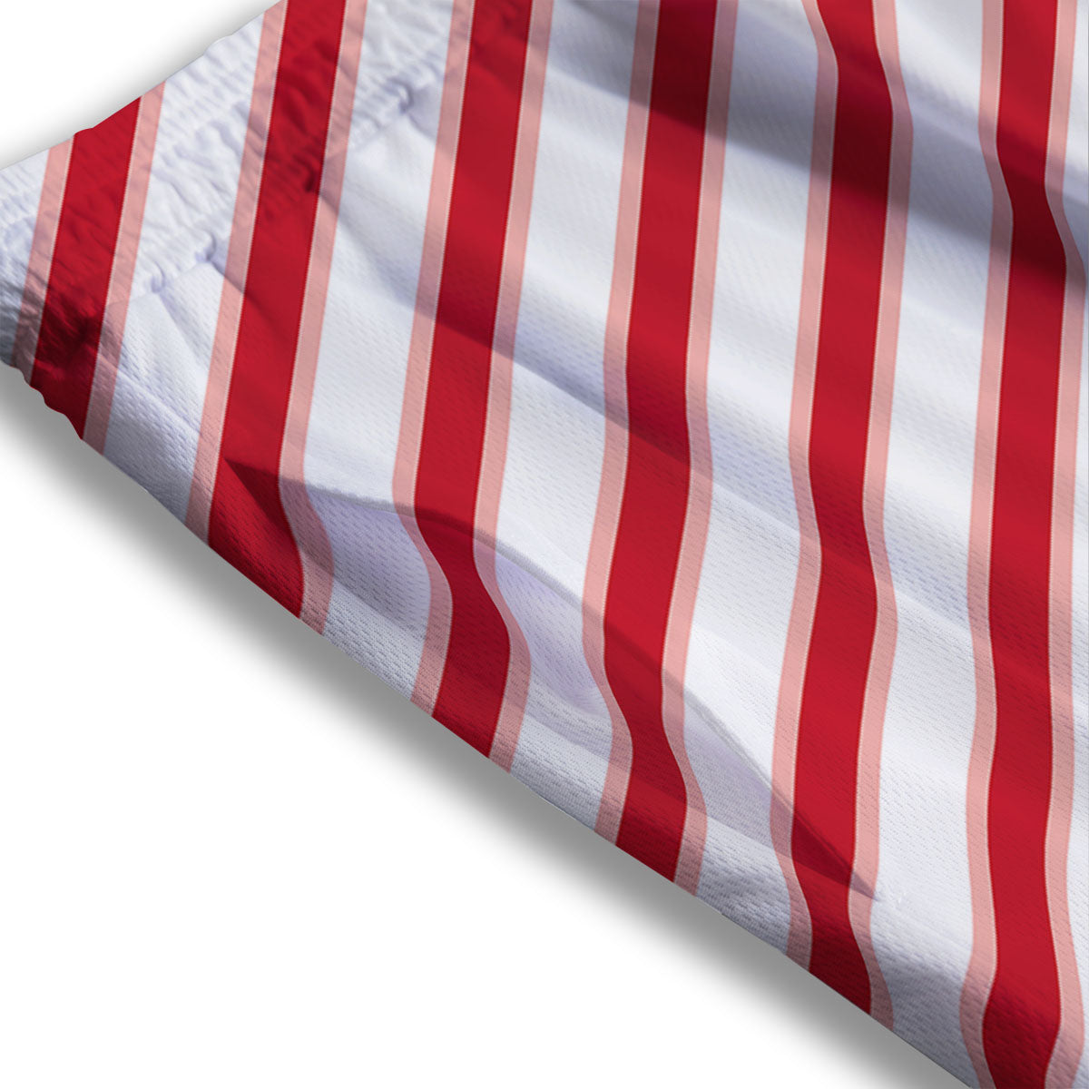 Candy Cane Stripes White And Red Print Mesh Shorts