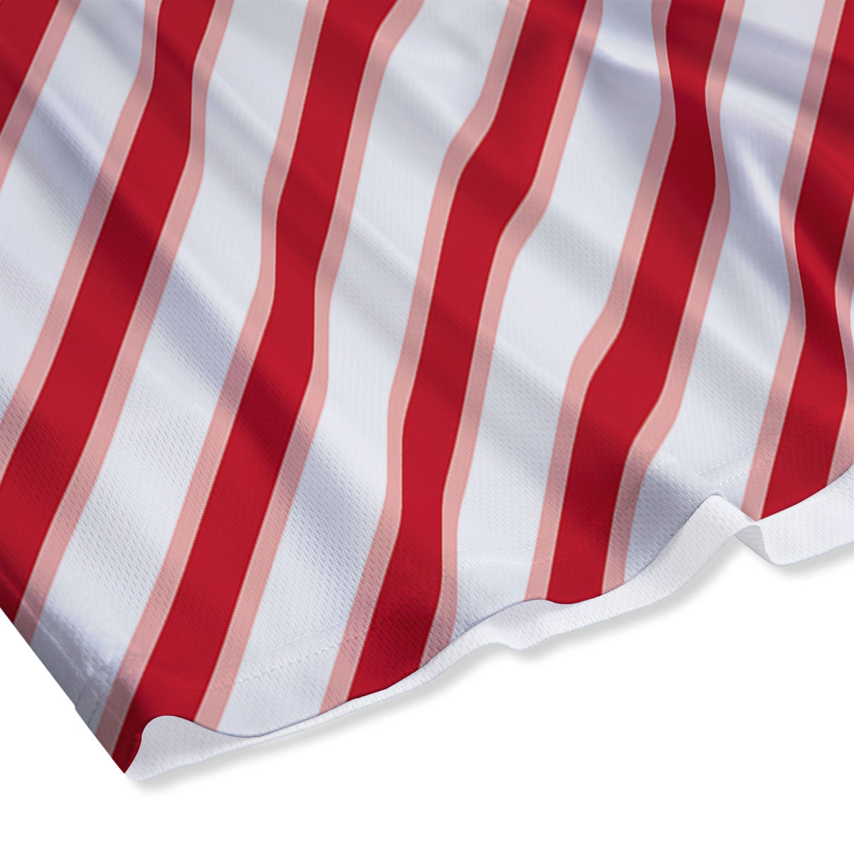 Candy Cane Stripes White And Red Print Mesh Shorts