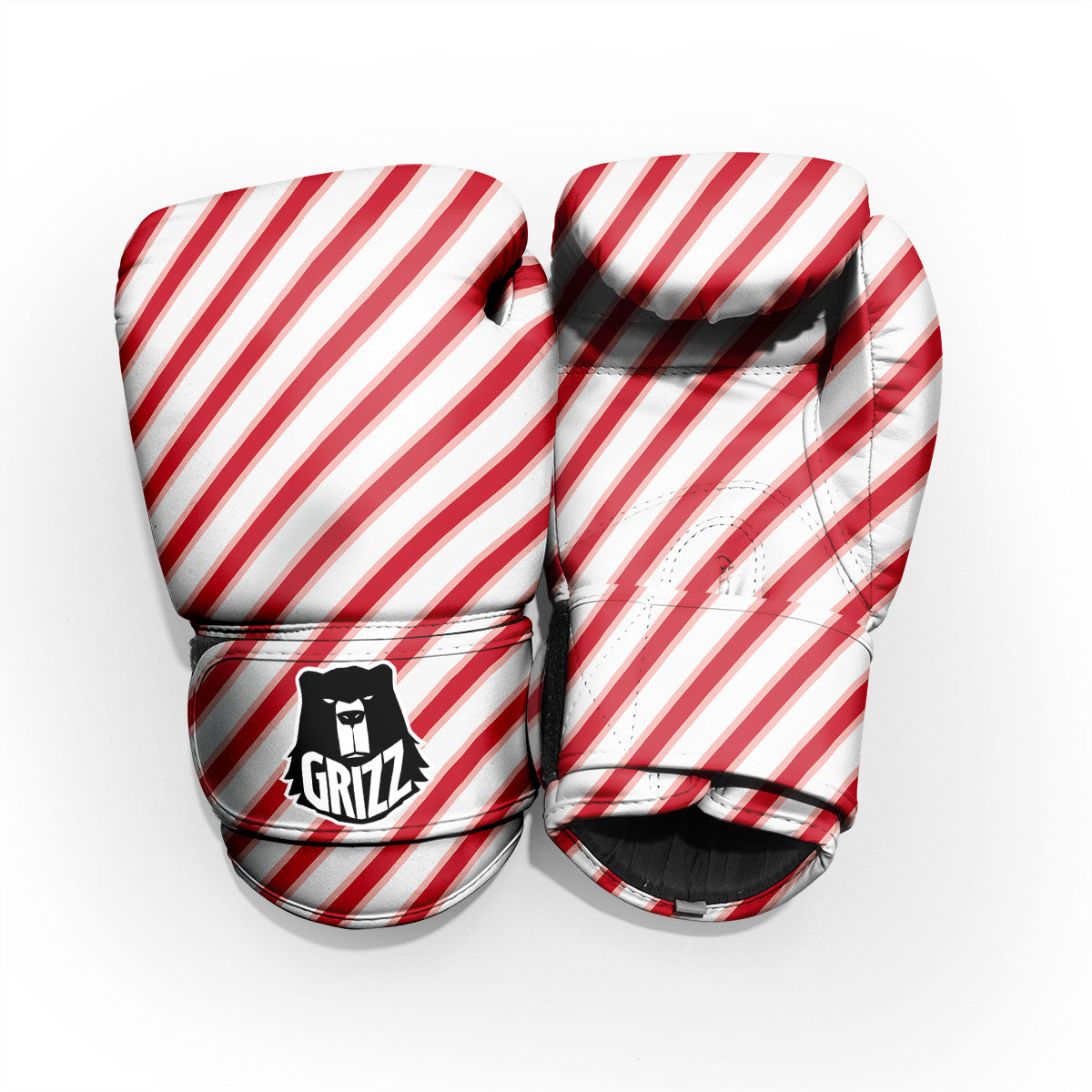 Candy Cane Stripes White And Red Print Pro Boxing Glove