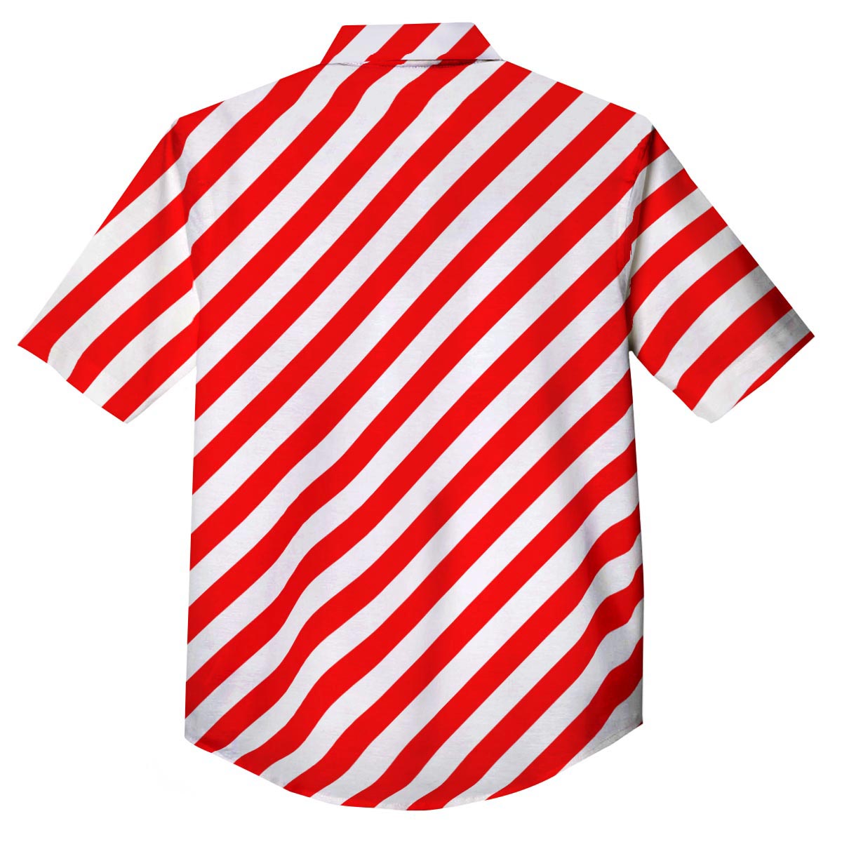 Candy Cane White And Red Print Pattern Button Up Shirt-grizzshop