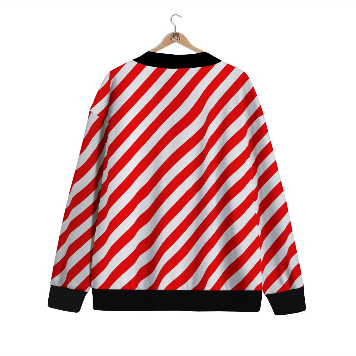 Candy Cane White And Red Print Pattern Cardigan-grizzshop