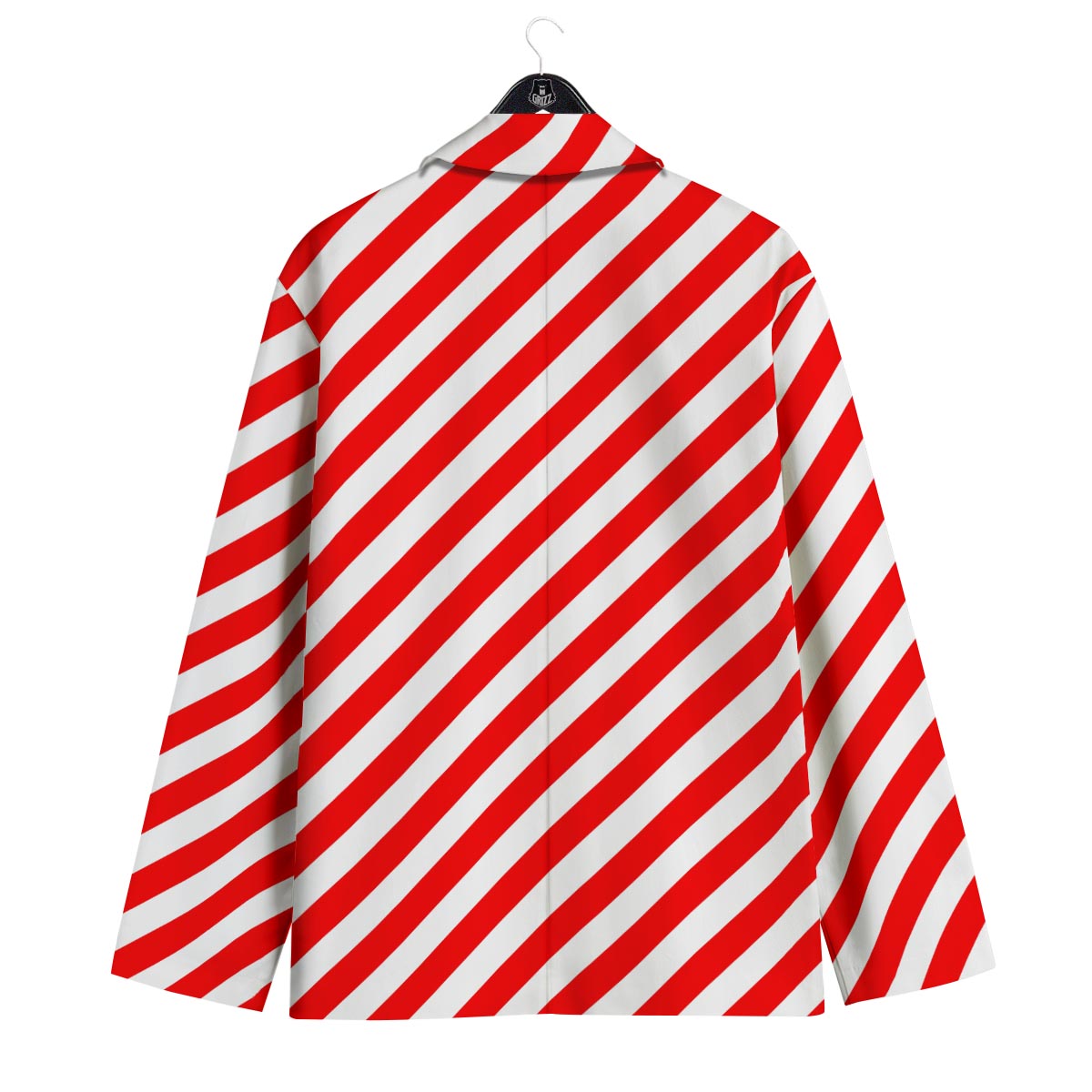 Candy Cane White And Red Print Pattern Men's Sport Coat-grizzshop