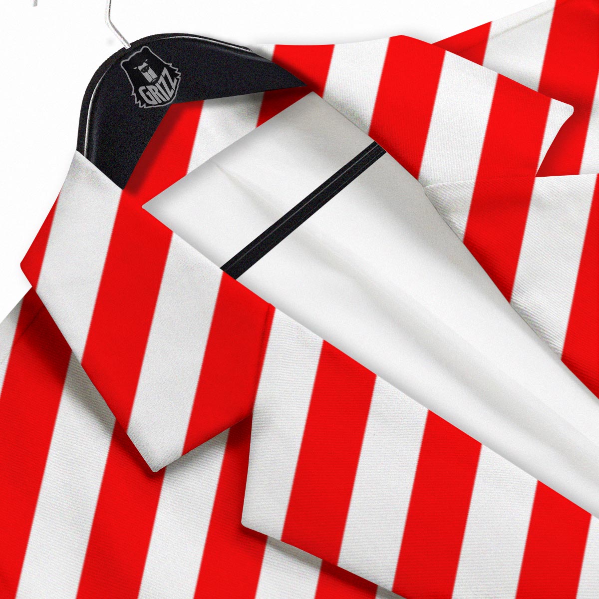 Candy Cane White And Red Print Pattern Men's Sport Coat-grizzshop